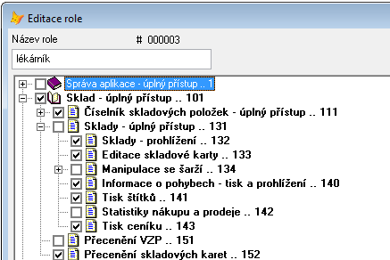 Ukzka stromu pstupovch prv uivatelsk role